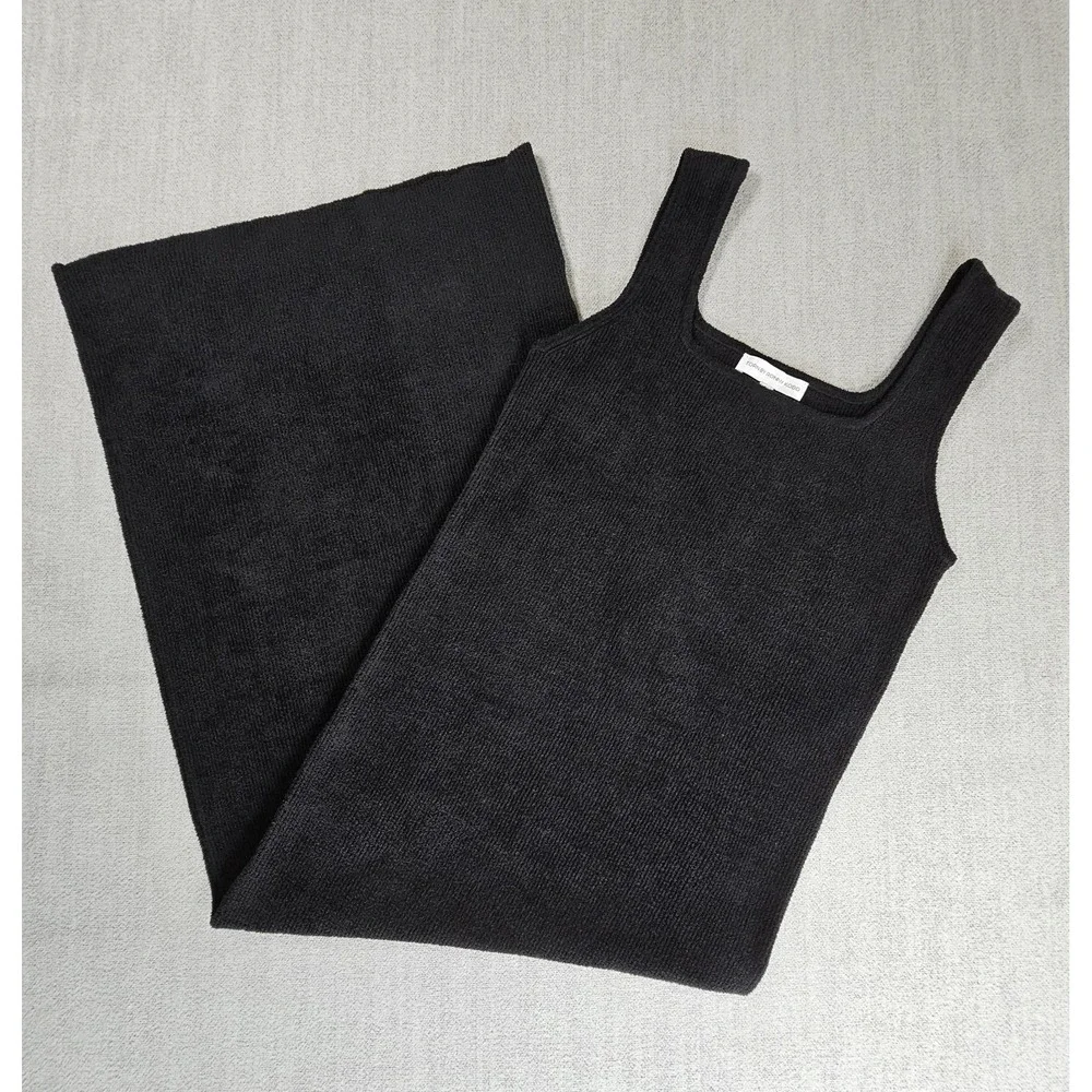 Torn by Ronny‎ Kobo Gigi Black Knit Sleeveless Square Neck Sweater Midi Dress